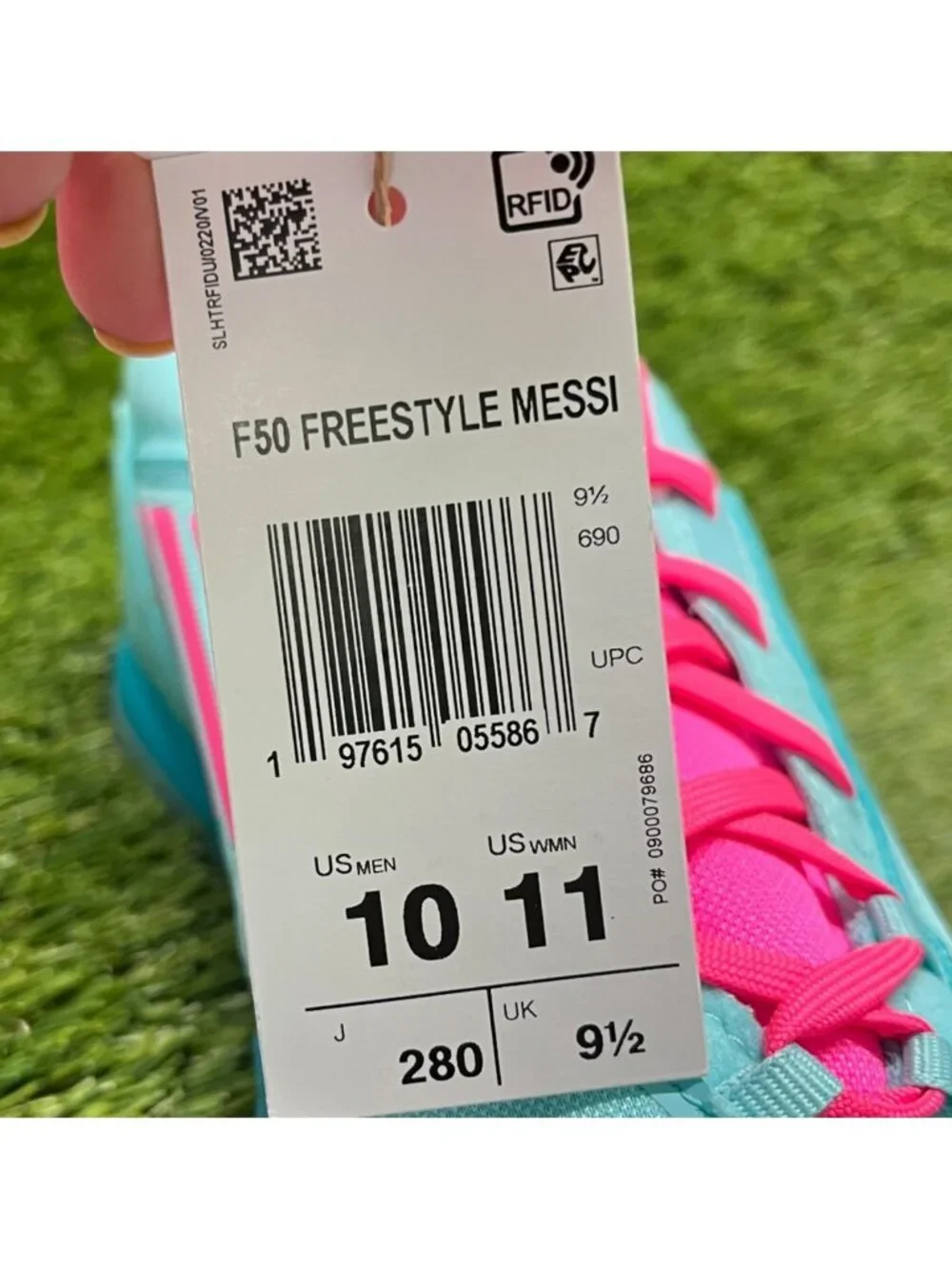 Adidas F50 Freestyle Indoor Messi Mens Size 10 Womens 11 Blue Pink Shoes Sneaker